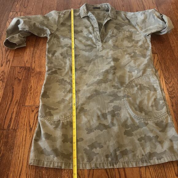 ATM Anthony Thomas Melillo Shirt Dress S Camo Pockets Stretch Cotton Military - Picture 13 of 15